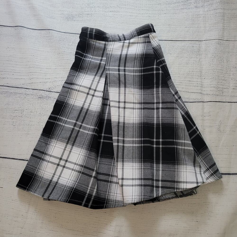 SO Size 13‎ Black Grey Plaid Mini Skirt Preppy Grunge Y2K